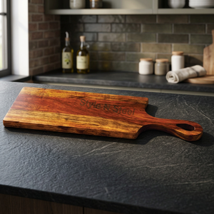 Planche à découper en bois d'acacia rectangulaire avec poignée pour la viande, le fromage, les fruits et le pain, utilisation en cuisine - Product Image 5
