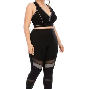 Tallas grandes al por mayor agradable a la piel las mujeres ropa de gimnasia ejercicio yoga 2PCs conjunto - Product Image 1