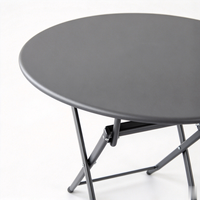 Nouvelle table pliante de terrasse en fer forgé, support métallique pliable, étanche, légère, ronde, pour repas en plein air