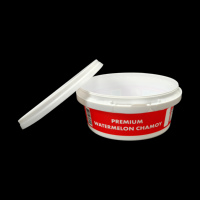 Bac en plastique PP blanc jetable avec couvercle, récipient de qualité supérieure pour sauce chamoy à la pastèque, seau de stockage alimentaire