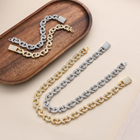 Baguette glacée plaqué rhodium diamant Infinity Miami cubain lien collier chrétien Hip Hop bijoux strass en alliage de Zinc