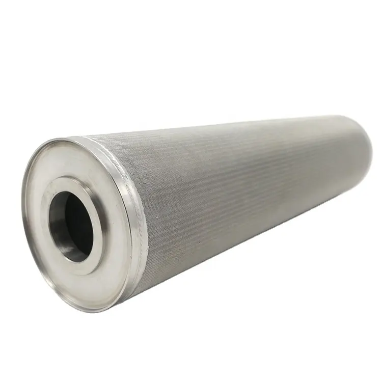Filtre en acier inoxydable 5 à 250um, milieu filtrant en microfibres SUS avec joint en silicone DOE de 5 à 40 pouces