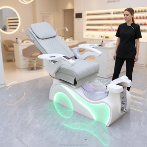 Sillón de Pedicura Eléctrico de Cerámica de Lujo Moderno con Hidromasaje Magnético y Lámpara LED de 7 Colores para Salones de Belleza y Centros de Spa - Product Image 6