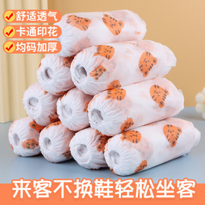 Fundas desechables para zapatos de tela no tejida, talla única, con diseño de dibujos animados, antipolvo, antideslizantes, para uso doméstico en interiores. - Product Image 2