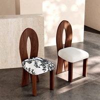 Chaise de salle à manger mobile de style nordique vintage, design sirène, en bois de frêne, revêtement en cuir, mobilier de maison, salle à manger, bureau à domicile