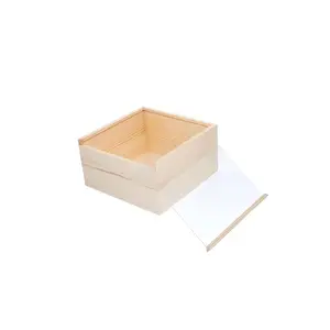 木製コンテナキッズプレゼント木製ボックス雑貨収納ケースジュエリーウッドクレートスライダーオーガナイザー