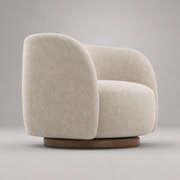 Fauteuil pivotant Boucle avec accoudoirs rembourrés, fauteuil de lecture moderne, canapé individuel pour salon et chambre à coucher