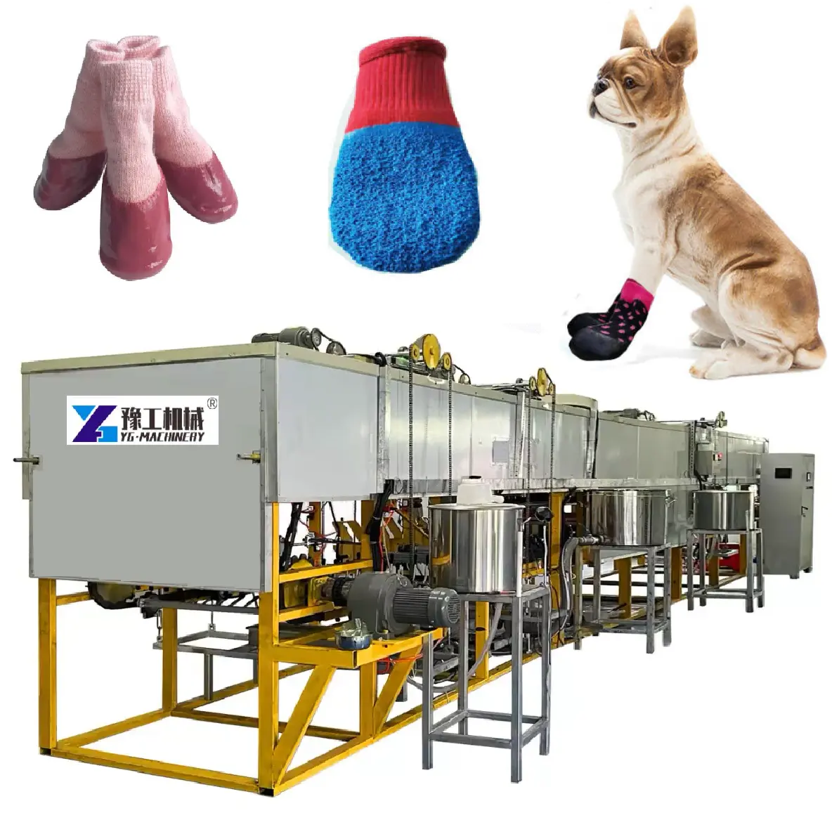 Chaussettes pour animaux de compagnie, usine de chaussettes, machine à colle trempée, machines à tremper, fabricant de chaussettes, machines à pointiller en pvc