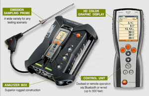 Nouveau et original Testo 350 - Moniteur portable d'émissions industrielles 6-en-1 pour CO, NO, NO2, SO2, H2S, CXHY, CO2 - Product Image 6