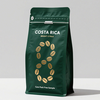 Sachet à fond carré 8oz à 8 soudures latérales, étanche à l'humidité, recyclable, vide, avec valve, pour café et eau minérale - Vente en gros