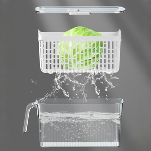 Contenitore Organizer Trasparente in Plastica da Fabbrica per <span class=keywords><strong>Frigorifero</strong></span> Cassetto per Cucina e Conservazione Alimenti - Product Image 5