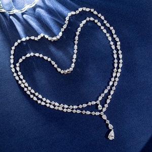 สร้อยคอเพชรเลี้ยงในห้องปฏิบัติการ MSN-853 ทองคำขาว 14k 18k หรูหรา คุณภาพดี ราคาโรงงาน พร้อมใบรับรอง IGI เกรด DEF รับสั่งทำ - Product Image 3