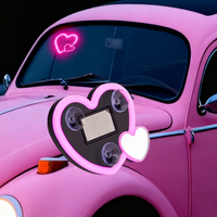 Nouvelle lampe d'ambiance LED sans fil à énergie solaire en forme de double cœur BRAD pour voiture, lumières triangulaires pour la lunette arrière