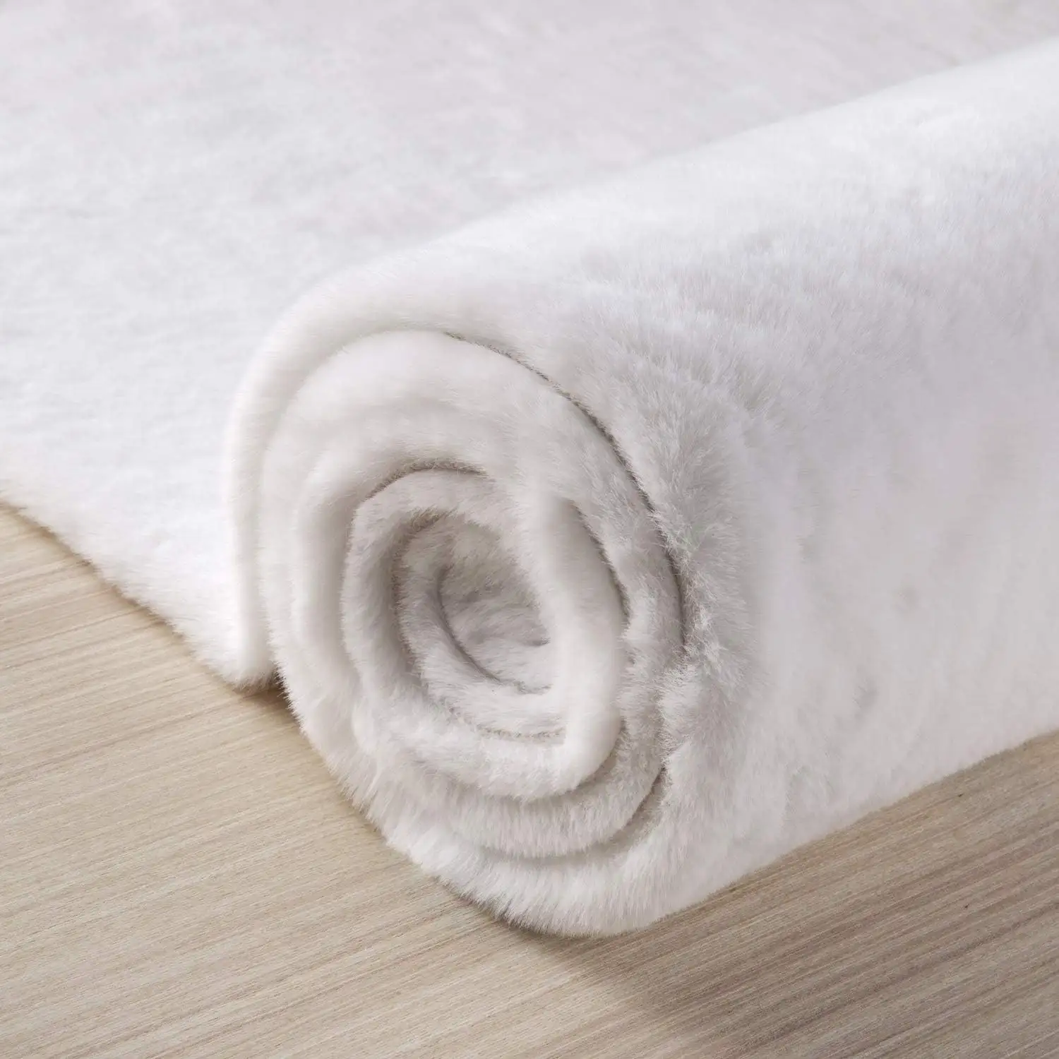 Tapete de pelúcia acolchoado de lã fuzzy para decoração de sala de estar, tapete fofo de cabelo de coelho, tapete de chão