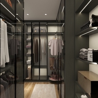 Armoire en verre haute brillance au design traditionnel avec portes en verre trempé Stockage de grande capacité pour appartements