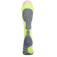 Chaussettes de compression personnalisées vertes pour le snowboard Chaussettes de sport en laine mérinos antidérapantes en polyester anti-collision pour le ski