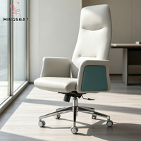 Chaise de bureau exécutive moderne en cuir PU de qualité supérieure, ergonomique, pivotante, réglable en hauteur, avec structure en bois et base cantilever en acier, pour bureau à domicile