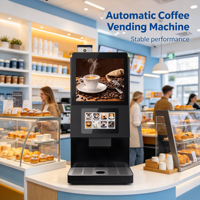 Machine à café expresso Bean-to-Cup avec 1 réservoir à grains et 3 réservoirs à lait en poudre, prise en charge SDK, vente en gros commerciale
