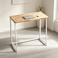 Bureau d'ordinateur en bois massif personnalisé, table de travail pliable adaptée au bureau à domicile