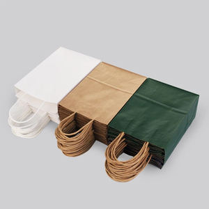 Bolsa de papel Kraft marrón reciclable para alimentos, embalaje ecológico con asa para uso en supermercado y logotipo impreso personalizado al por mayor - Product Image 6