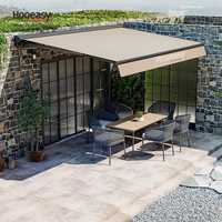 Auvents rétractables en aluminium à bras articulés semi-cassette Hooeasy pour fenêtres extérieures, portes de balcon, patios, cours arrière et toitures