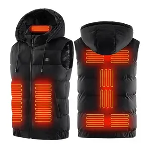 Intelligent heating down vest temperature controlled self-heating clothing Electric collarless thermal vests for middle-aged and