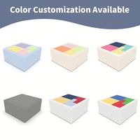 Ensemble de jeu modulaire 5 pièces en mousse souple pour enfants, canapé de jeu en velours côtelé, ensemble d'activités intérieures avec fosse à balles pour 4-6 ans