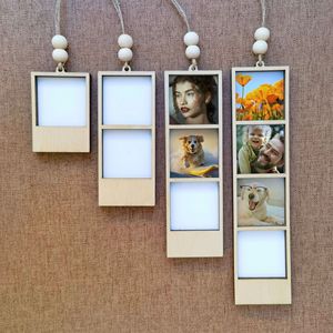 Wooden Photo <b>Frame</b> Hanging DIY Home Decoration Vertical Rectangular MDF Wall <b>Mount</b> Thermal Transfer Printing Personal Gift - Product Image 1