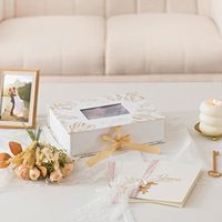 Boîte d'emballage personnalisée de luxe pour souvenirs et cadeaux de mariage et de fiançailles