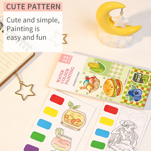 Peinture aquarelle 12 feuilles pré-imprimées Anime <span class=keywords><strong>Danseuse</strong></span> de ballet Princesse 8 couleurs pour filles Art Danse Mode Fête - Product Image 2