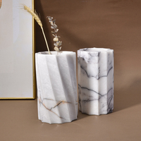 Décorations minimalistes modernes vases en marbre blanc pour tombes grand vase en pierre de table design fait à la main