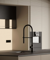 Meuble de cuisine mural modulaire industriel de luxe avec garantie de 5 ans, idéal pour villa et appartement modernes, avec évier, robinet et crédence préfabriqués