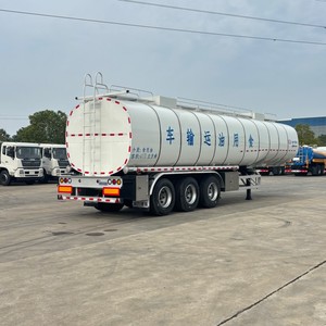 รถพ่วงบรรทุกน้ำมันปรุงอาหารแบบมีฉนวนกันความร้อน 3 เพลา ขนาด 40 ลูกบาศก์เมตร 45 ลูกบาศก์เมตร สำหรับบรรทุกน้ำมันเชื้อเพลิงและวัตถุไวไฟ เกรดสำหรับอาหารและผัก พร้อมชั้นฉนวนกันความร้อน - Product Image 3