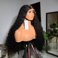 Perruque brésilienne naturelle en cheveux humains vierges, bouclée profonde, indienne, 13x6, sans colle, avec dentelle frontale HD complète