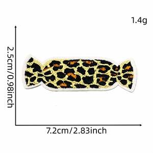 Nuevo parche termoadhesivo bordado vintage con patrón de leopardo de dibujos animados, diseño de dulce, zapatilla, lazo, besa-me, gafas de sol y perfume para el Día de San Valentín - Product Image 3