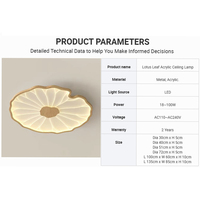 Lampe de plafond en bois acrylique minimaliste Wabi-sabi nordique pour chambre et salon, vente en gros, fabrication directe d'usine, lampe de plafond en forme de feuille de lotus