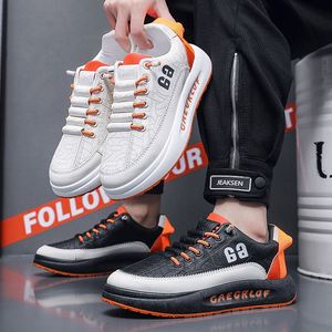 Chaussures pour hommes, automne, haut de gamme, polyvalentes, décontractées, semelle épaisse, surface en cuir, sport, intérieur rehaussant la taille, chaussures tendance - Product Image 5