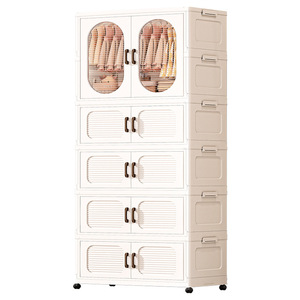 <span class=keywords><strong>Armario</strong></span> de Almacenamiento Multifuncional de PP, <span class=keywords><strong>Armario</strong></span> con Ruedas para Dormitorio Familiar, Organizador Plegable de Múltiples Capas para Ropa y Juguetes - Product Image 6