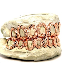 <span class=keywords><strong>Grillz</strong></span> personnalisé en argent plaqué S925 et or massif 10K, serti de diamants taille brillant, effet gouttelettes, pour dents, cadeau de fête, bijoux de corps - Product Image 2