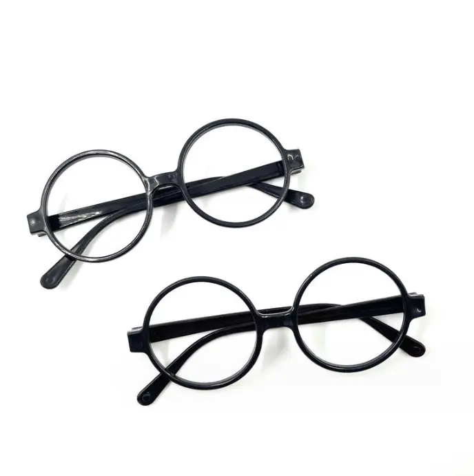 Wholesale Plastic Wizard Glasses Round Black Glasses Frame Photo Props School Geek Party Cosplay Costume Accessories
