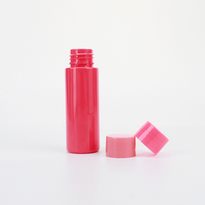 Customized Pink PET <b>Plastic</b> Capsule Container <b>Empty</b> <b>Bottle</b> for Health Products with Screw Cap - Product Image 1