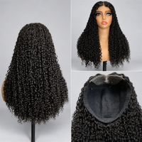 Perruque brésilienne en cheveux humains, super double drawn, 250% densité, boucles Pixie, sans colle, avec dentelle frontale, pour femmes noires