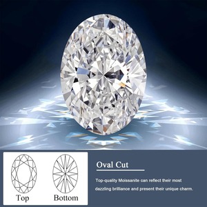 Piedra suelta de moissanita de corte ovalado de 0.5-10 quilates, color D, claridad VVS1, gema de diamante para la fabricación de joyas con certificado GRA - Product Image 1