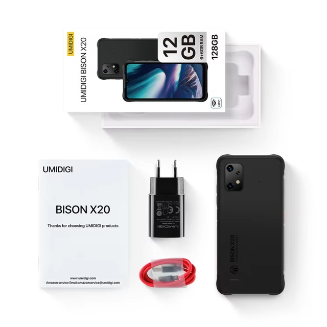 Official Global UMIDIGI BISON X20 Rugged Phone 6GB+128GB LCD 120Hz NFC French IP69K Face Unlock 4G Android Smartphone