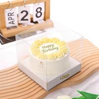 Boîte d'emballage de gâteau personnalisable avec logo, haut de gamme, étanche, gaufrée, avec espace de rangement, portable, pour cadeau d'anniversaire