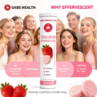 Comprimés effervescents de collagène à marque privée OEM, saveur fraise, peptides de collagène, biotine, MSM, vitamine C, pour la beauté de la peau, des cheveux et des ongles, personnalisables