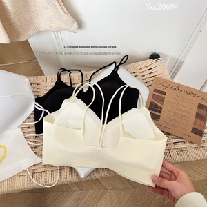 Nuovo Reggiseno Push-up Senza Ferretto a Mezza Coppa Anti-Cedimento in Nylon Solido, Senza Cuciture, con Doppie Spalline, Stile Sottile Estivo da <span class=keywords><strong>Donna</strong></span> - Product Image 4