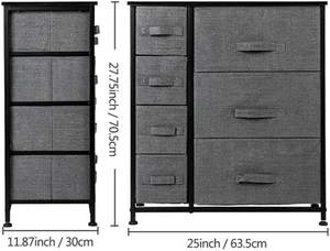 Tour de rangement domestique à 5 couches salon chambre à coucher en <span class=keywords><strong>plastique</strong></span> tiroir en lin organisateur d'articles divers boîte de rangement de vêtements four à micro-ondes - Product Image 6