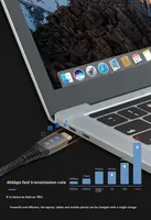 Câble USB4 40 Gbps haute vitesse, gaine en nylon USB C, prend en charge la charge rapide 240 W, compatible 8K 60 Hz, câble Thunderbolt 4
