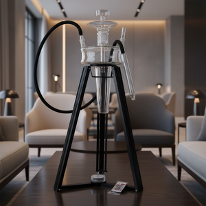 <span class=keywords><strong>Chicha</strong></span> Jellyfish au design champignon transparent avec support métallique, éclairage LED et technique de miroir en verre - Product Image 1